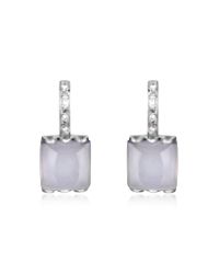 Mia & Beverly | Chalcedony And Diamond 18k White Gold Earrings | Lyst