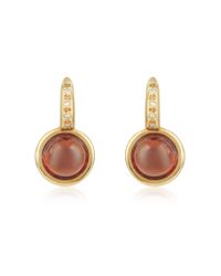 Mia & Beverly | Pink Garnet And Diamond 18k Rose Gold Earrings | Lyst