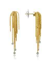 Orlando Orlandini - Flirt - Diamond Drops 18k Yellow Gold Earrings - Lyst