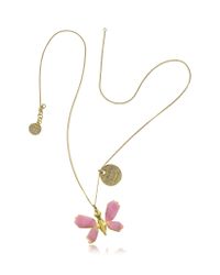 Patrizia Pepe - Metallic Precious Fly Pink Pendant Necklace - Lyst