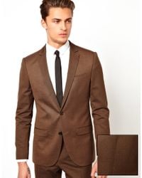 River Island Fisher Suit Jacket in Gold (Brown) for Men - Lyst