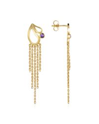 Sho London - Metallic Mari Splash Fringe Earrings W/ Amethyst - Lyst