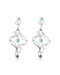 Sho London - Metallic Mari Splash Sterling Silver Drop Earrings - Lyst