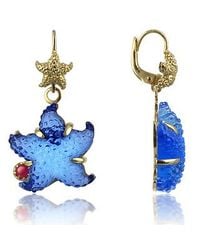 Tagliamonte - Marina Collection - Blue Starfish Rubie & 18k Gold Earrings - Lyst