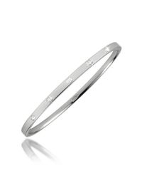 Zable - Metallic Cubic Zirconia And Stainless Steel Hinged Bangle Bracelet - Lyst