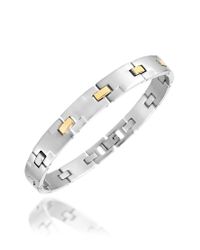 Zoppini - Metallic Zo-chain Brushed Stainless Steel and 18k Gold Link Bracelet for Men - Lyst
