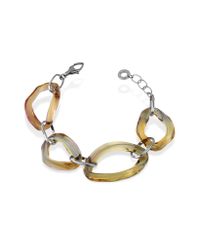 Antica Murrina - Brown Iridescent Murano Glass Link Chain Bracelet - Lyst