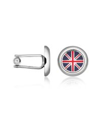 FORZIERI | Metallic Union Jack Flag Silver Plated Round Cuff Links for Men | Lyst