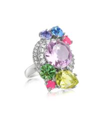 Juicy Couture - Purple Gemstone Cluster Ring - Lyst