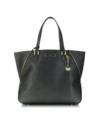 DKNY Large Saffiano Leather Zip Tote in Black - Lyst