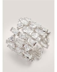 CZ by Kenneth Jay Lane | Metallic Triple Tier Cubic Zirconia Ring | Lyst