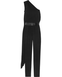 Lyst - Halston Stretch-crepe Jumpsuit in Black