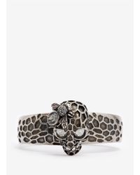Alexander McQueen | Metallic Honeycomb And Skull Hinge Bangle | Lyst