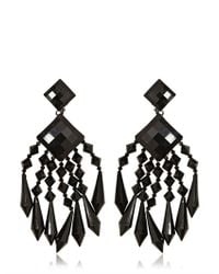 Balmain | Black Crystal Drop Earrings | Lyst
