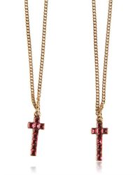 DSquared² | Purple Swarovski Cross Pendant Necklace for Men | Lyst
