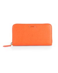 Fendi | Orange Vitello Elite Zip-around Wallet | Lyst