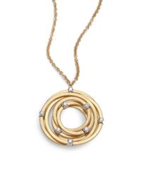 Marco Bicego | Metallic Goa Diamond & 18K Yellow Gold Interlocking Pendant Necklace | Lyst