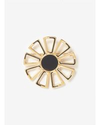 St. John | Metallic Enamel Floral-shaped Brooch | Lyst