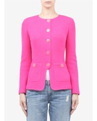 St. John Pink Piqué Knit Jacket