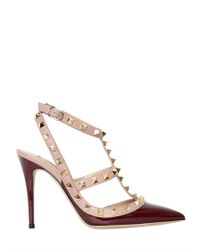 Valentino | Red 100mm Rock-stud Patent Leather Pumps | Lyst