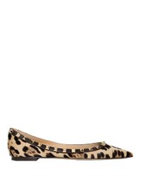 Valentino | Brown Rockstud Ponyskin Ballerina Flats | Lyst
