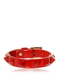 Valentino | Red Small Rockstud Punkouture Bracelet | Lyst