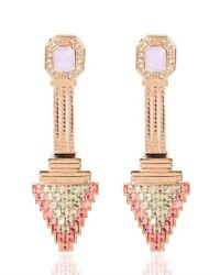 Mawi | Pink Deco Glam Triangle Earrings | Lyst