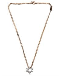 Saint Laurent | Metallic Star Of David Pendant Necklace for Men | Lyst