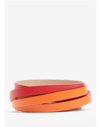 Alexander McQueen | Pink Layered Strap Leather Wrap Bracelet | Lyst