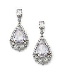 ABS By Allen Schwartz | Metallic Double Sparkle Teardrop Earrings | Lyst