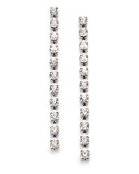 ABS By Allen Schwartz | Metallic Linear Rhinestone Earrings | Lyst