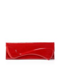 Christian Louboutin Pigalle Patent Leather Clutch in Red - Lyst