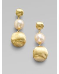 Marco Bicego | Metallic Freshwater Pearl 18k Yellow Gold Earrings | Lyst