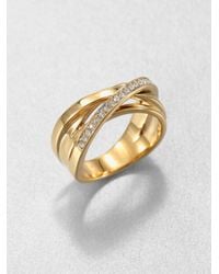 Michael Kors | Metallic Pavé Twisted Ring | Lyst