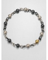 Gurhan | Multicolor Sterling Silver 24k Yellow Gold Ball Link Necklace | Lyst