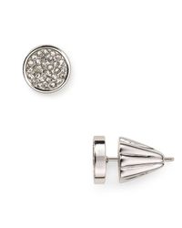 Rebecca Minkoff | Metallic Pavé Circle Earrings | Lyst