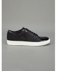 lanvin navy suede sneakers