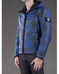 Stone Island Camo Reflective Jacket in Blue for Men - Lyst