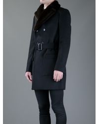 Lyst - Vivienne Westwood Rabbit Fur Collar Coat in Black for Men