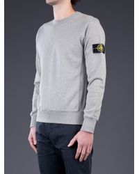 Stone Island Crew Neck Sweatshirt in Grey (Gray) for Men - Lyst