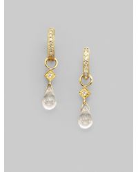 Jude Frances | Metallic White Topaz, Diamond & 18K Yellow Gold Earring Charms | Lyst