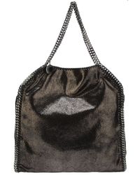 Stella McCartney | Metallic 'small Falabella' Quilted Faux Leather Tote | Lyst