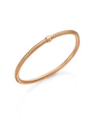 Roberto Coin | Metallic 18k Rose Gold Skinny Woven Bracelet | Lyst