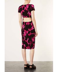 pink cutout midi topshop cow dress