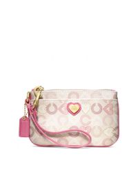 coach pink heart slides