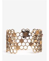 Alexander McQueen | Metallic Honeycomb Bee Cuff Bracelet | Lyst