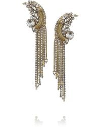 Erickson Beamon | Metallic Glass Pearl Centre Crystal Earrings | Lyst