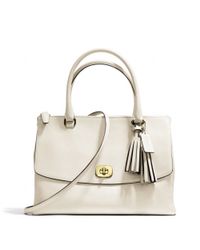 COACH Legacy Large Harper Satchel in Leather in b4/White (White) - Lyst