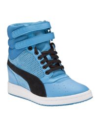 PUMA High Top Wedge in Turquoise (Blue 