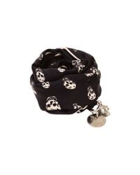Alexander McQueen | Black Wrap Skull Scarf Bracelet | Lyst